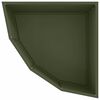 vidaXL Vaso d'angolo Oliver verde 60 x 60 x 35 cm Acciaio
