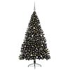 vidaXL Albero di Natale artificiale con luci integrate Nero 210 cm PVC