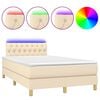 vidaXL Letto a Molle con Materasso e LED Crema 120x200cm in Tessuto