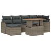 vidaXL Set Divano da Giardino 7 pz Grigio Poly Rattan