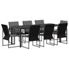 vidaXL Set da Pranzo per Giardino 9 pz Nero e antracite