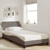 vidaXL Letto con Materasso Dover Tortora 100x200 cm in Tessuto
