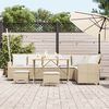 vidaXL Set Divano da Giardino 4 pz con Cuscini a L Beige in Polyrattan