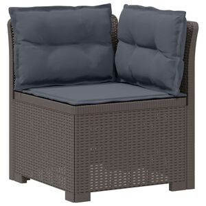 vidaXL Divano da Giardino a 1 Posto con Cuscini Aspetto Rattan PP