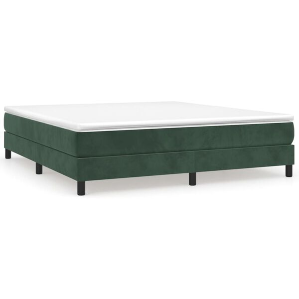 vidaXL Struttura Letto a Rete a Molle Verde Scuro 180x200 cm in Velluto