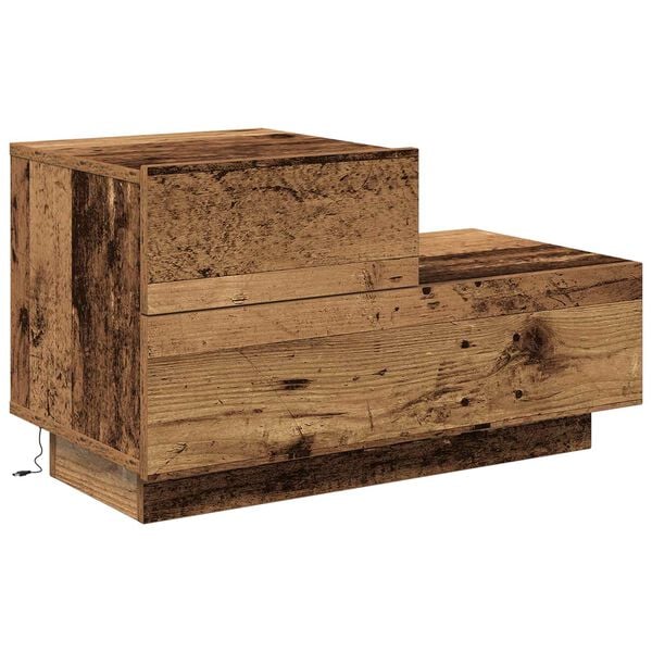 vidaXL Armadio da Notte con cassetto Legno vecchio 70 x 36 x 40,5 cm