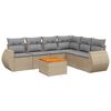 vidaXL Set Divani da Giardino 7 pz con Cuscini Beige in Polyrattan