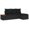 vidaXL Set Divano da Giardino 4 pz Nero polyrattan