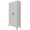 vidaXL Armadio per Ufficio con 2 Ante Acciaio 90x40x180 cm Grigio