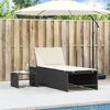 vidaXL Lettini prendisole modulari 2 pz con tavolo nero in polyrattan