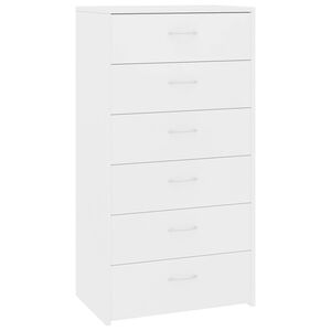 vidaXL Credenza con 6 Cassetti Bianca 50x34x96 cm in Legno Multistrato