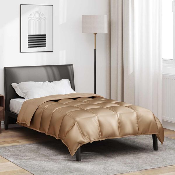 vidaXL Duvet Invernale Oro 200 x 140 cm Satin e Micropile