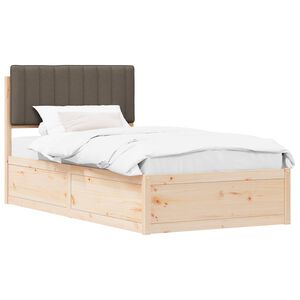 vidaXL Letto con Testiera Rivestita Talpa 100 x 200 cm Pino massello
