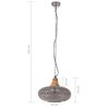 vidaXL Lampadario Industriale Grigio Ferro e Legno Massello 40 cm E27