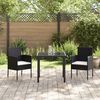 vidaXL Set da Pranzo per Giardino con cuscino 9 pcs Nero polyrattan