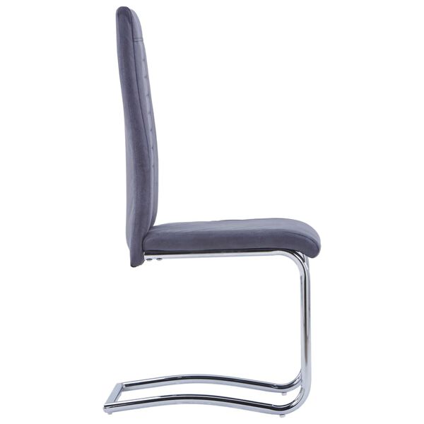 vidaXL Sedie da Pranzo a Sbalzo 2 pz Grigie in Similpelle Scamosciata