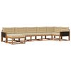 vidaXL Set di divani da esterno con cuscino 7 pcs Naturale e Beige