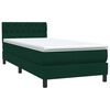 vidaXL Letto a Molle con Materasso e LED Verde Scuro 80x210 cm Velluto