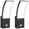 vidaXL Applique con LED e Sensore 2 pz Nere in Alluminio Pressofuso