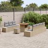 vidaXL Set Divano da Giardino con cuscino 10 pcs Beige polyrattan