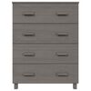 vidaXL Credenza HAMAR Grigio Chiaro 79x40x103,5 cm in Legno di Pino