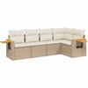 vidaXL Set Divano da Giardino 5 pz con Cuscini Beige in Polyrattan