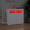 vidaXL Credenza con Luci LED Bianca 80x35x75 cm