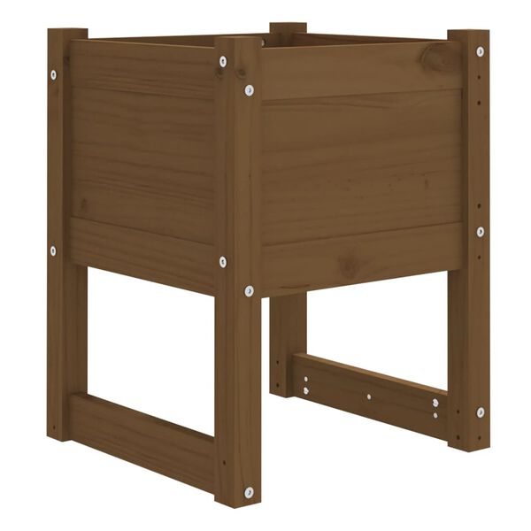 vidaXL Fioriere 2 pz Ambra 40x40x52,5 cm in Legno Massello di Pino