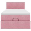 vidaXL Struttura Letto Pouf con Materasso Rosa 100x200 cm Velluto