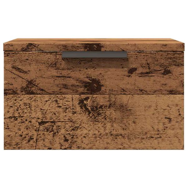 vidaXL Comodino a Muro Legno Antico 34x30x20 cm