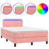 vidaXL Letto a Molle con Materasso e LED Rosa 120x190 cm in Velluto
