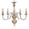 vidaXL Candelabro Stile Anticato Bianco 5 Lampadine E14
