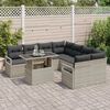 vidaXL Set Divano da Giardino 9 pcs Grigio chiaro Poly Rattan