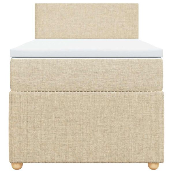 vidaXL Giroletto a Molle con Materasso Crema 90x200 cm inTessuto