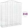 vidaXL Cesti Gabbioni ad Arco 10 pz 200x50x220/240 cm Ferro Zincato