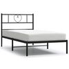 vidaXL Giroletto con Testiera Metallo Nero 100x200 cm