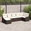 vidaXL Set di divani con cuscino 7 pcs Marrone polyrattan