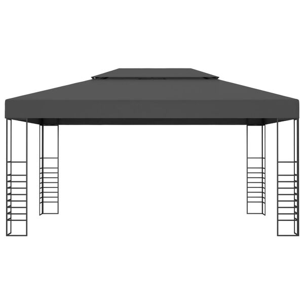 vidaXL Gazebo con Stringa di Luci LED 3x4 m Antracite