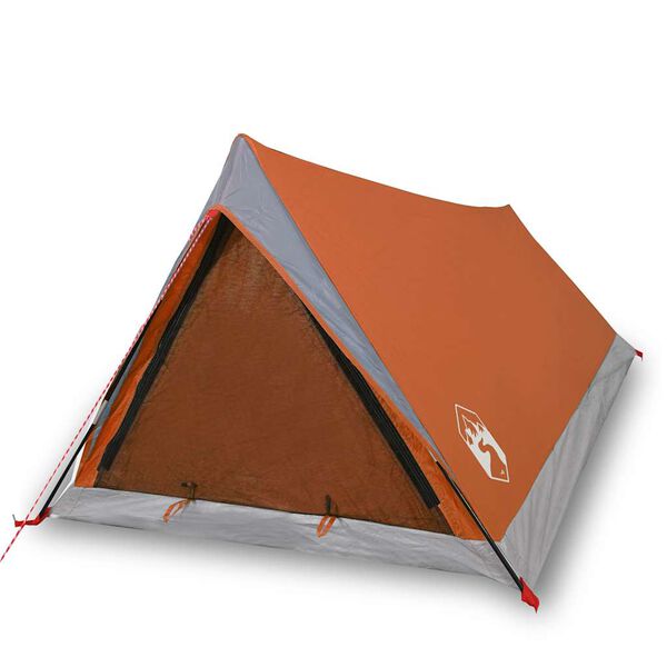vidaXL Tenda da Campeggio 2 Persone Grigio e Arancione Impermeabile