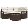 vidaXL Set di divani 5 pz Marrone e Crema polyrattan