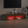 vidaXL Mobile Porta TV con Luci LED Rovere Marrone 135x39x30 cm