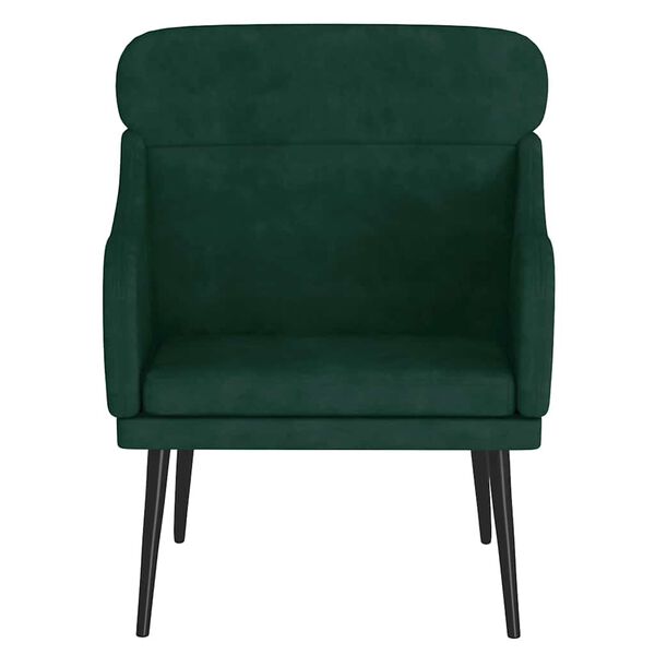 vidaXL Poltrona Verde Scuro 63x76x80 cm Velluto