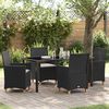 vidaXL Set da Pranzo per Giardino 5 pcs Nero polyrattan