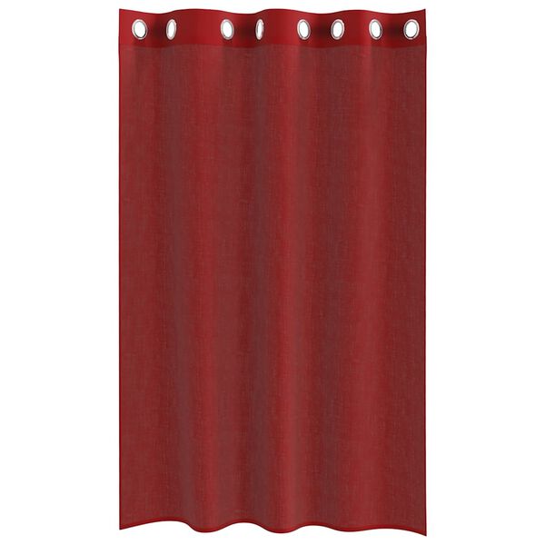 vidaXL Tende in Voile con Occhielli 2 pz Rosso Vino