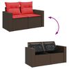 vidaXL Set Divano da Giardino 4 pz con Cuscini Marrone in Polyrattan