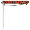 vidaXL Tenda da Sole Retrattile Automatica Pali 3x2,5m Arancio Marrone