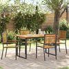 vidaXL Set da Pranzo per Giardino 5 pcs Nero Legno di Acacia Massello
