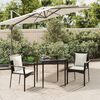 vidaXL Set da Pranzo da Giardino 3 pz con Cuscini Nero in Polyrattan