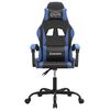 vidaXL Sedia da Gaming Girevole Nero e Blu in Similpelle