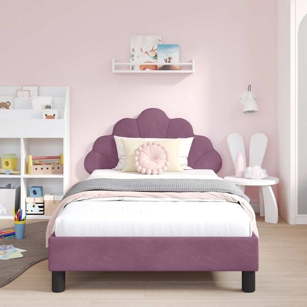 vidaXL Struttura letto bambini con testata Viola 80 x 200 cm Velluto